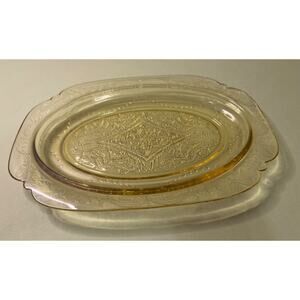 Vintage Federal Amber Patricia Spoke Oval Serving Plate 11.50"